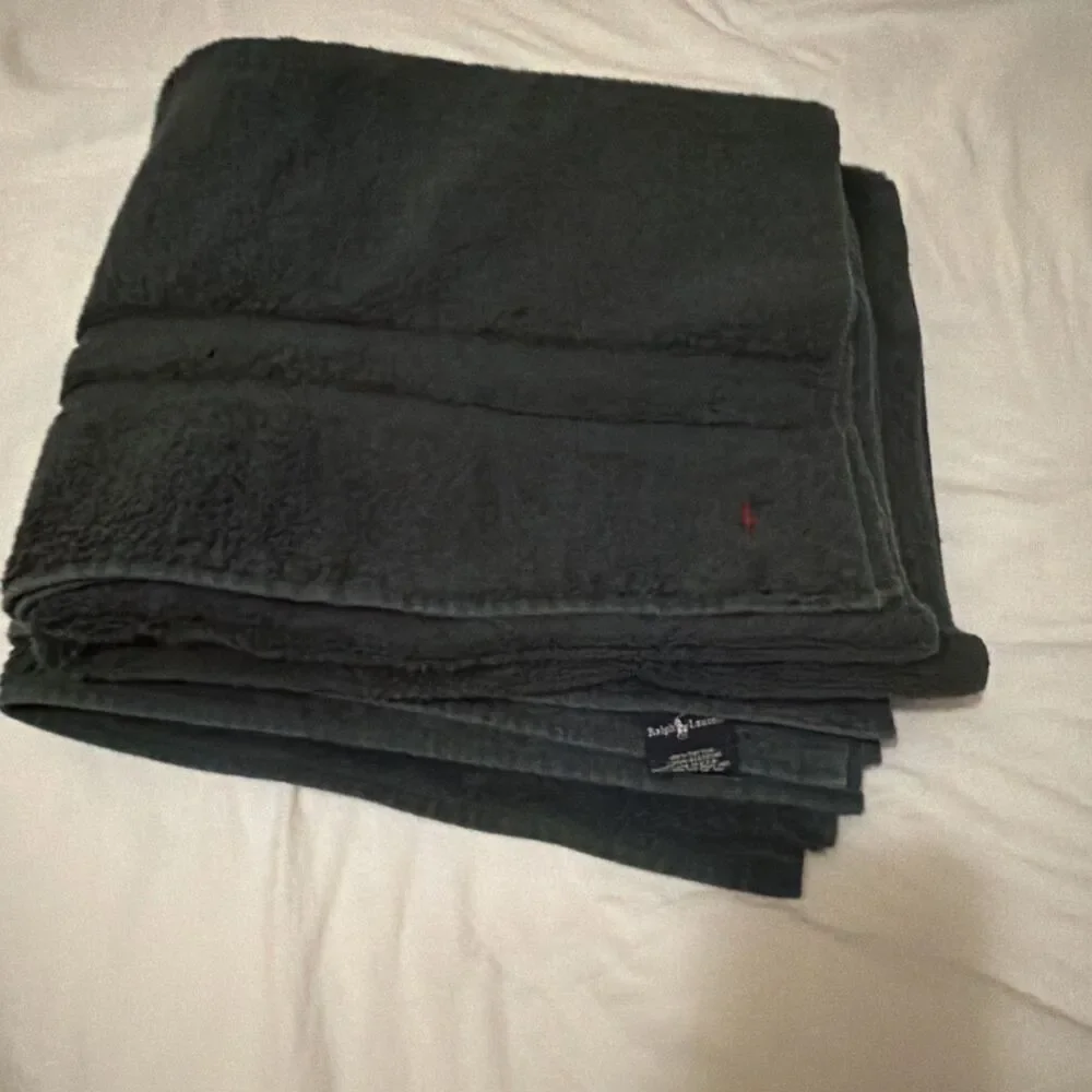 Ralph Lauren Home | Green Cotton Bath Towel | Red Pony Logo | Made in USA 27x47